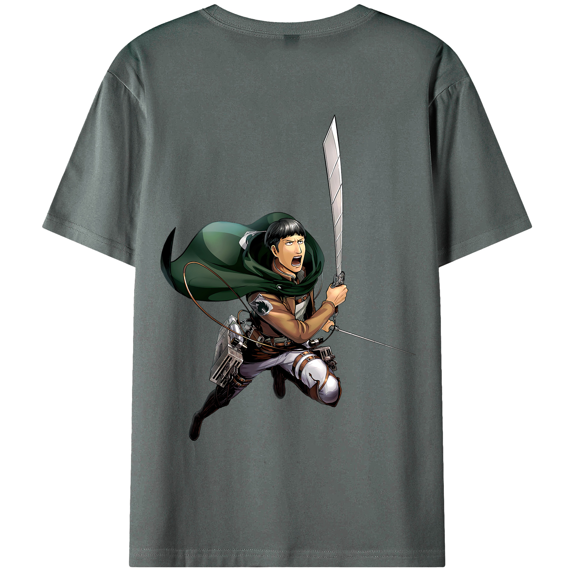（画像用） 進撃の巨人 Attack on Titan 綿100％ メンズ半袖Tシャツ（バックプリント） 通気性